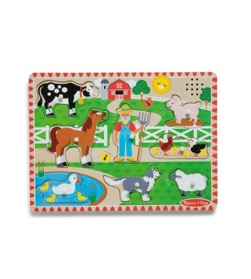 Melissa & Doug träpussel med ljudeffekter Old MacDonald Farm