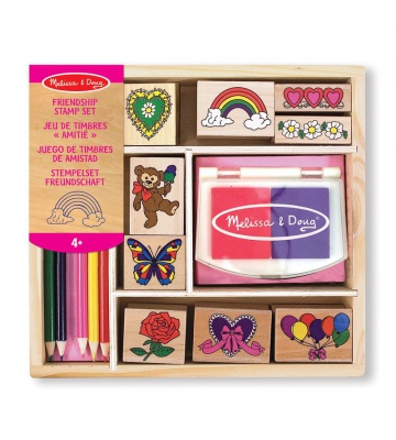 Melissa & Doug trästämplar med tvättbara färger glada vänner