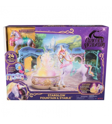 Unicorn Academy stor hopfällbar stall med ljud och enhörningen Polárka