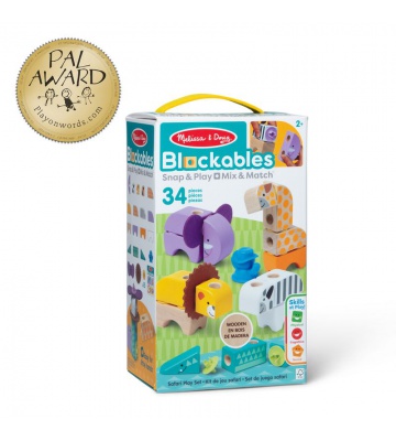 Melissa & Doug Blockables byggsats safari leksak set