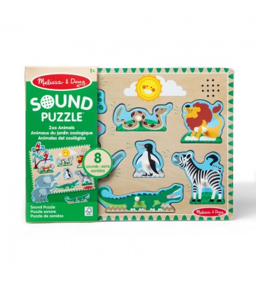 Melissa & Doug träpussel med ljudeffekter djur från ZOO