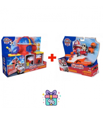Prisvärt set: Paw Patrol Fire Rescue brandstation + Fire Rescue fordon Zuma