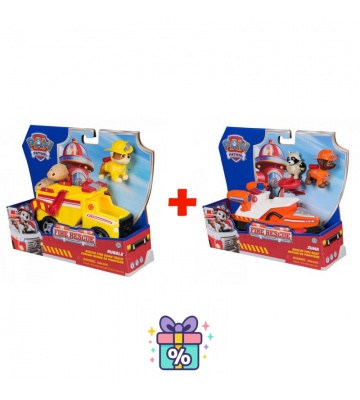 Prisvärt set: Paw Patrol Fire Rescue-fordon Rubble + Fire Rescue-fordon Zuma