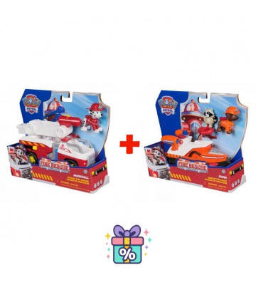 Prisvärt set: Paw Patrol Fire Rescue-fordon Marshall + Fire Rescue-fordon Zuma
