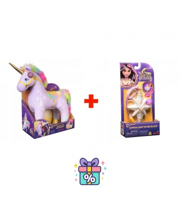 Prisvärt set: Unicorn Academy plysch Polárka med ljud 38 cm + halsband med ring
