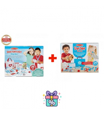 Prisvärt set: Melissa & Doug doktorlek + veterinärlek