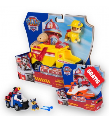 ERBJUDANDE: Paw Patrol Fire Rescue fordon Rubble + Chase + Zuma GRATIS