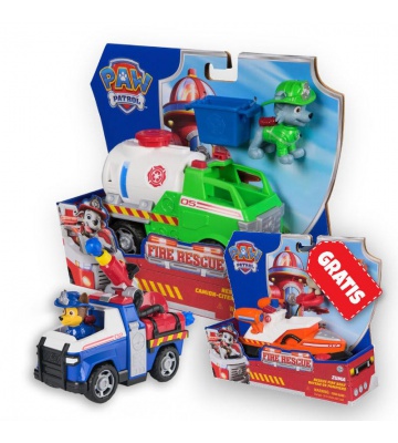 AKTION: Paw Patrol Fire Rescue fordon Rocky + Chase + Zuma GRATIS