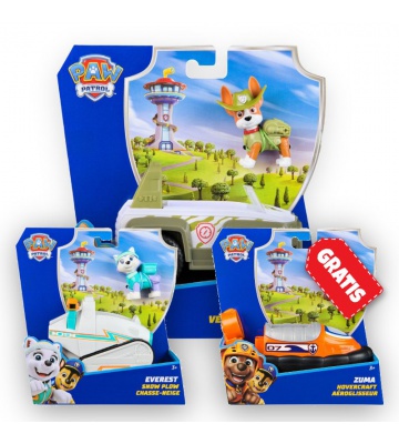 ERBJUDANDE: Paw Patrol grundläggande fordon Tracker + Everest + Zuma GRATIS