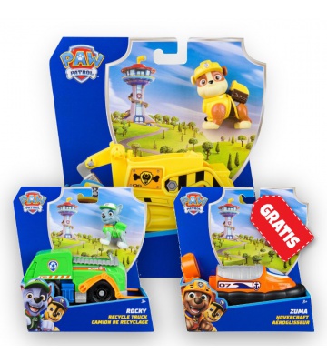 ERBJUDANDE: Paw Patrol grundfordon Rubble + Rocky + Zuma GRATIS
