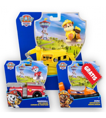 KAMPANJ: Paw Patrol grundläggande fordon Rubble + Marshall + Zuma GRATIS