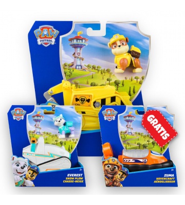 ERBJUDANDE: Paw Patrol grundläggande fordon Rubble + Everest + Zuma GRATIS