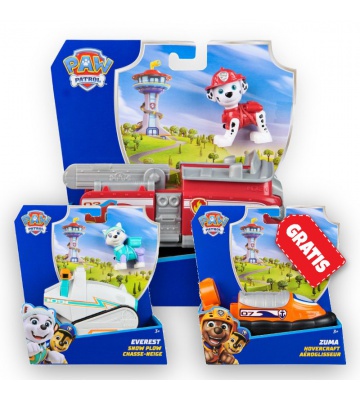 ERBJUDANDE: Paw Patrol grundläggande fordon Marshall + Everest + Zuma GRATIS