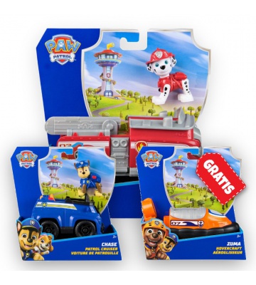 ERBJUDANDE: Paw Patrol grundfordon Marshall + Chase + Zuma GRATIS