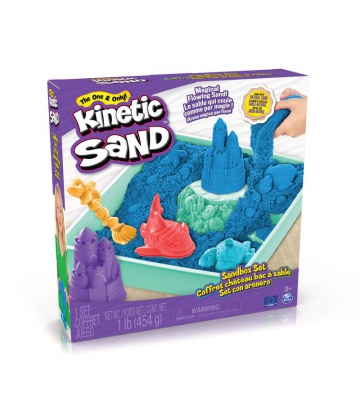 Kinetic Sand låda med underlag blå