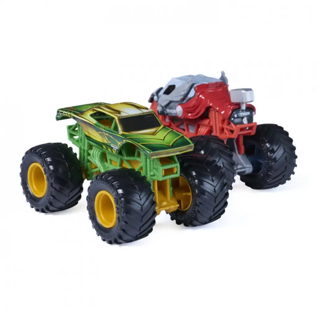 Unik kombination av Marvel-hjältar och Monster Jam-världen.