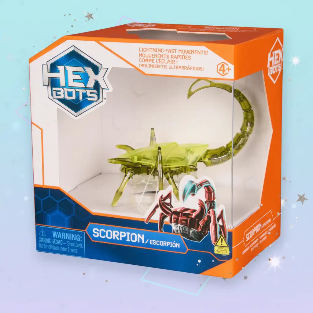 Precist hantverk och realistiska detaljer hos den gröna robot-skorpionen.
