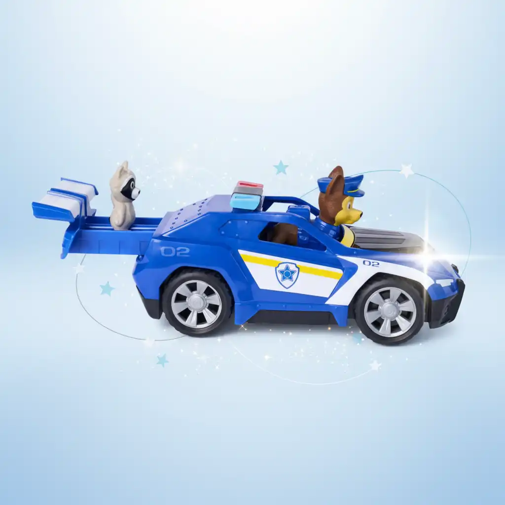 Develop children's creativity with interactive rescue vehicle features.
