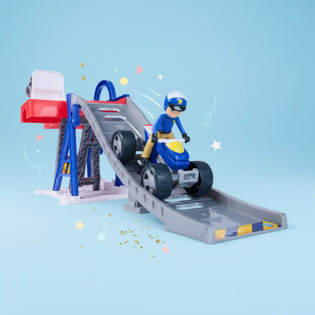 Discover new ways to play with the long slide ramp.