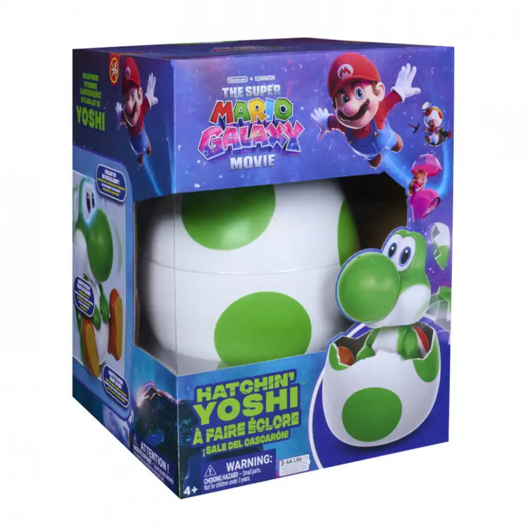 Upplev den spännande stunden när Yoshi först kläcks ur ägget.